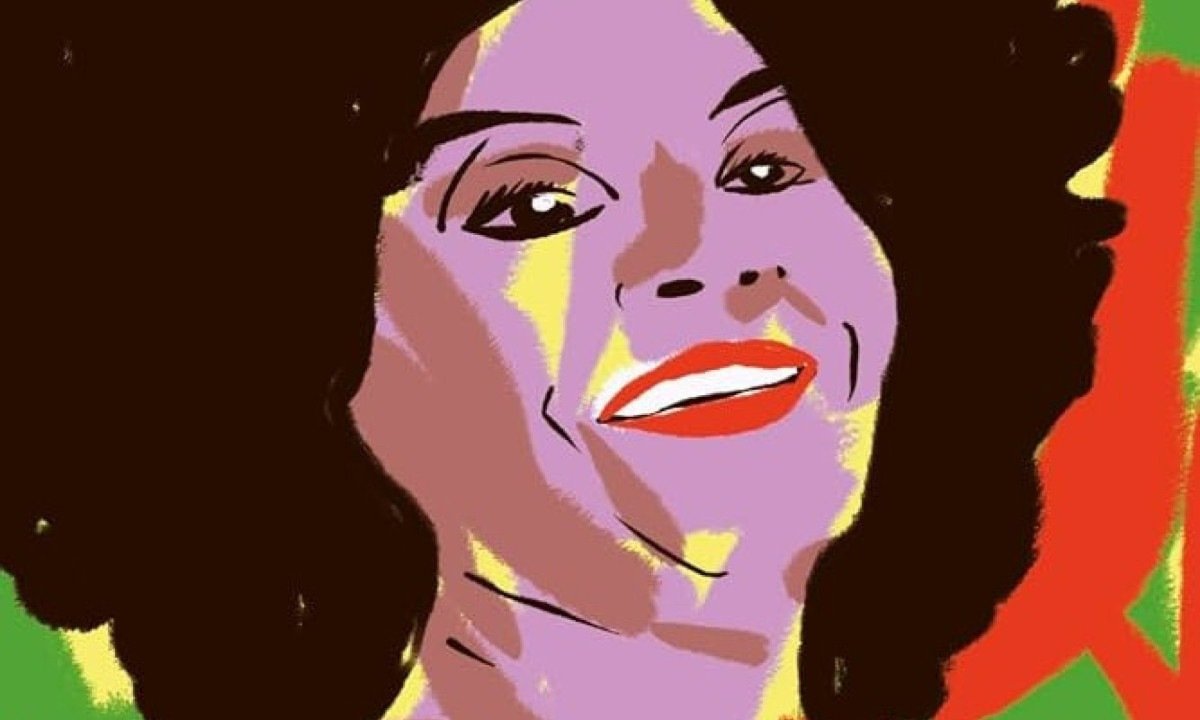 Rosto de Elza Soares pintado de rosa em ilustra&ccedil;&atilde;o da capa do livro Elza Soares: Insurrei&ccedil;&atilde;o na garganta