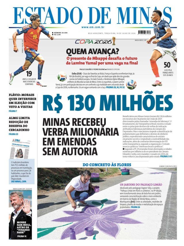 Capa do dia - (crédito: jwilsoncarvalho.mg)