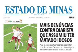 Capa impressa do Estado de Minas de 15/7/2026