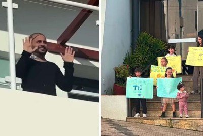 Professor de música se emocionou com serenata organizada pelos sete primos mais novos -  (crédito: Redes sociais)