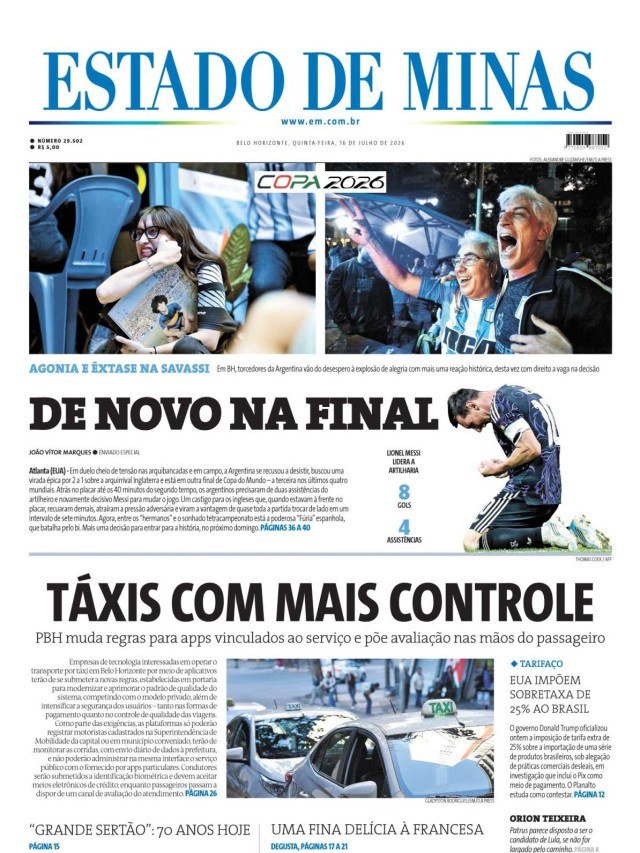 - (crédito: CAPA DO ESTADO DE MINAS )