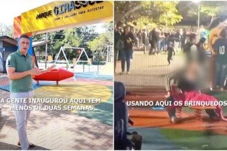 Prefeito denuncia depredação do Parque Girassol dias após inauguração