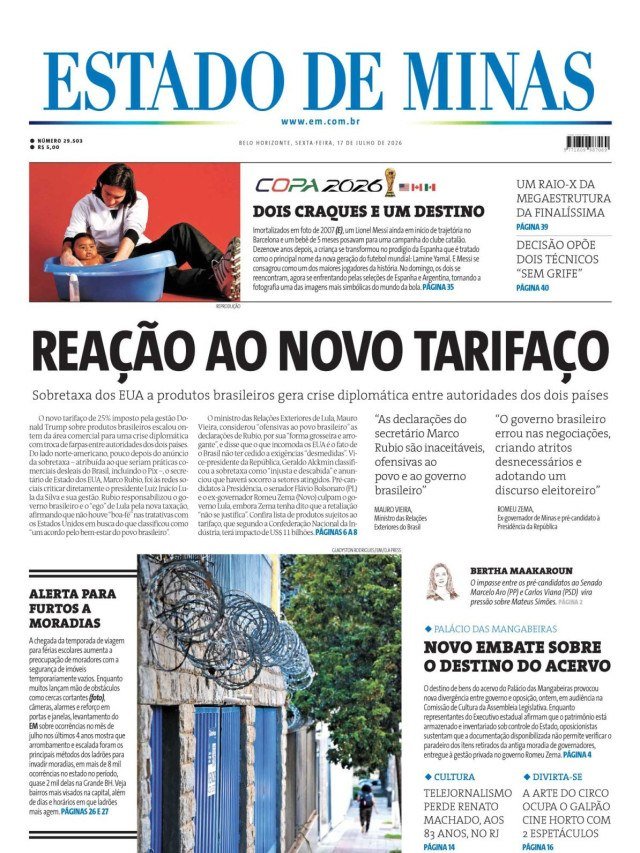 Capa do dia - (crédito: jwilsoncarvalho.mg)