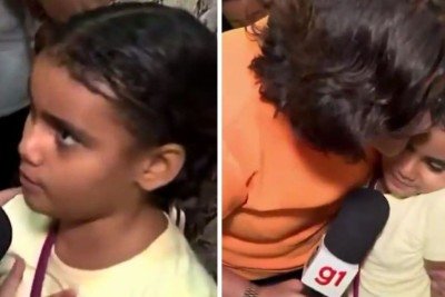 A rep&oacute;rter Bianka Carvalho consolou a menina Antonela ao vivo durante a entrevista sobre o luto e a saudade da m&atilde;e -  (crédito: TV Globo Pernambuco)