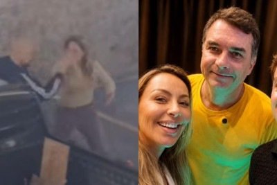 Renata Vieira foi ao encontro do PL em Minas e postou foto com Flávio Bolsonaro e Nikolas Ferreira -  (crédito: Reprodução/Instagram)