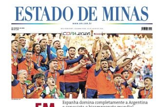 Confira a capa do Estado de Minas do dia 20/07/2026