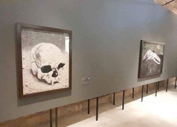 No Museu Nacional, no Rio, visitantes podem ver 'Rescaldo das Memórias', mostra do artista Vik Muniz com fotografias e esculturas, com destaque para o fóssil humano Luzia -  (crédito: GUSTAVO WERNECK/EM/D.A PRESS)
