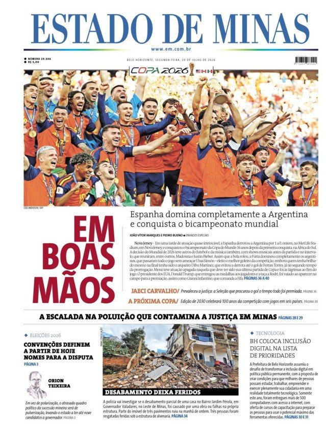 - (crédito: Capa do Estado de Minas)
