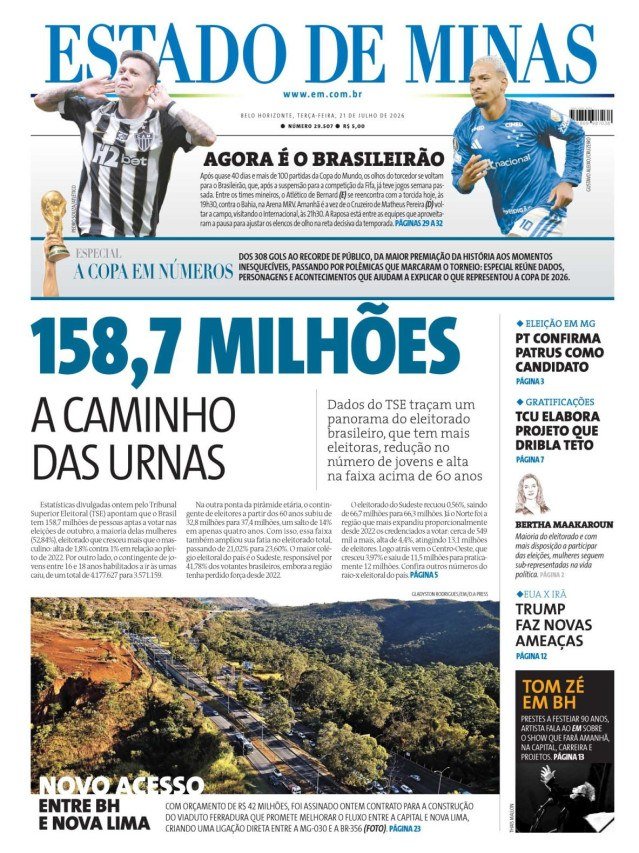 Capa do dia - (crédito: jwilsoncarvalho.mg)