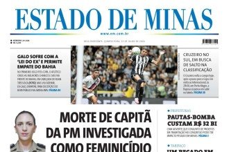 Capa impressa do Estado de Minas de 22/7/2026