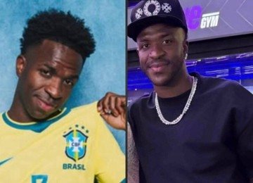 Vini Jr. surpreende com harmonização facial; web aponta semelhança com cantor -  (crédito: Tupi)