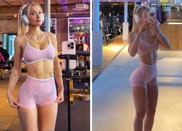 Influenciadora Edda Pilz, que foi banida de uma rede de academias por supostamente tirar selfies em excesso durante treinos -  (crédito: Redes sociais)