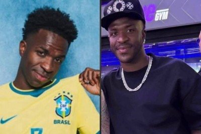 Vini Jr. surpreende com harmonização facial; web aponta semelhança com cantor -  (crédito: Tupi)