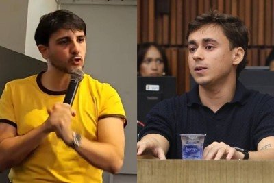 Renan Santos atacou Nikolas Ferreira e sugeriu que o deputado é gay -  (crédito: Reprodução/YouTube e Marcos Vieira/EM/DA. Press)