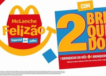 Campanha McLanche Feliz&atilde;o do McDonald's oferece dois brinquedos e impulsiona buscas por novidades no combo infantil -  (crédito: Divulga&ccedil;&atilde;o)