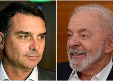 Flávio enfrenta crises frequentes em sua pré-campanha, enquanto Lula atribui o tarifaço de Trump a ele -  (crédito: DANIEL RAMALHO/AFP e GLADYSTON RODRIGUES/EM/D.A.PRESS)