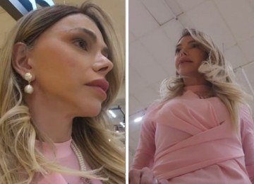 L&eacute;o &Aacute;quilla no supermercado de S&atilde;o Paulo onde a ativista relatou ter sido v&iacute;tima de ass&eacute;dio sexual e confrontou o agressor -  (crédito: Redes sociais)
