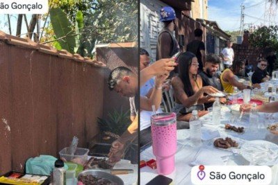 Vini Jr. leva Virginia para churrasco em São Gonçalo, sua terra natal -  (crédito: Tupi)