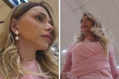 L&eacute;o &Aacute;quilla no supermercado de S&atilde;o Paulo onde a ativista relatou ter sido v&iacute;tima de ass&eacute;dio sexual e confrontou o agressor -  (crédito: Redes sociais)