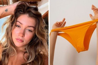 A influenciadora Mel Breia, que fatura com venda de calcinhas usadas, em foto que representa seu nicho de conte&uacute;do adulto -  (crédito: Redes sociais / FreePik)