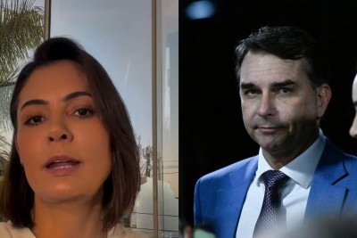 Mais cedo, Flávio Bolsonaro publicou vídeo fazendo apelo a Michelle -  (crédito: Reprodução/Instagram e Carlos Moura/Agência Senado)