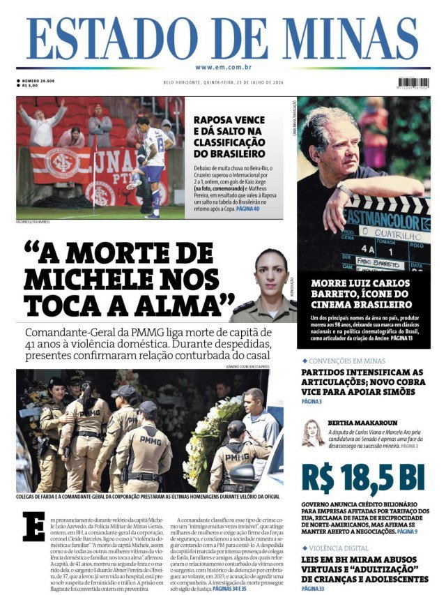 - (crédito: CAPA DO ESTADO DE MINAS)