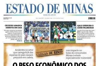 Confira a capa do Estado de Minas do dia 27/07/2026