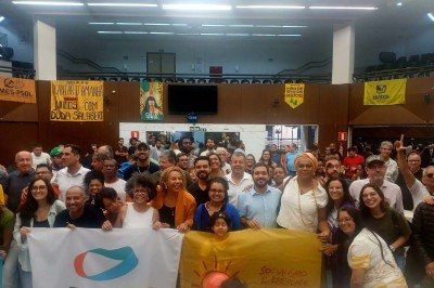 Federação PSOl/Rede oficializou em convenção realizada neste domingo a candidatura de Áurea ao Senado -  (crédito: Alessandra Mello/EM/D.A.Press)