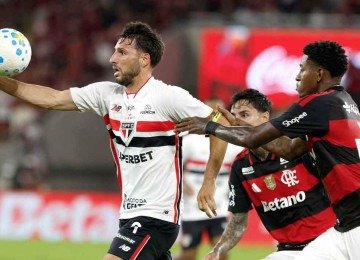 O Flamengo reclamou da anulação de um gol de Samuel Lino, por conta do impedimento semiautomático, no jogo contra o São Paulo, no último fim de semana, no Maracanã, pela Série A -  (crédito: Rubens Chiri/Saopaulofc.net)