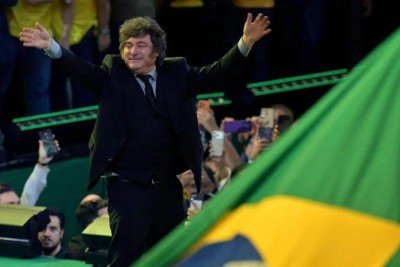 Declaração foi dada em meio à tensão diplomática entre Brasília e Buenos Aires, intensificada após participação de Milei na convenção do PL  -  (crédito: Allison Sales/NurPhoto via Getty Images)