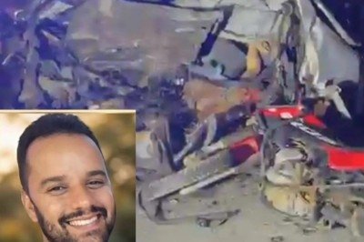  O carro conduzido por Charles colidiu de frente com uma carreta  -  (crédito: Reprodução/Redes Sociais)