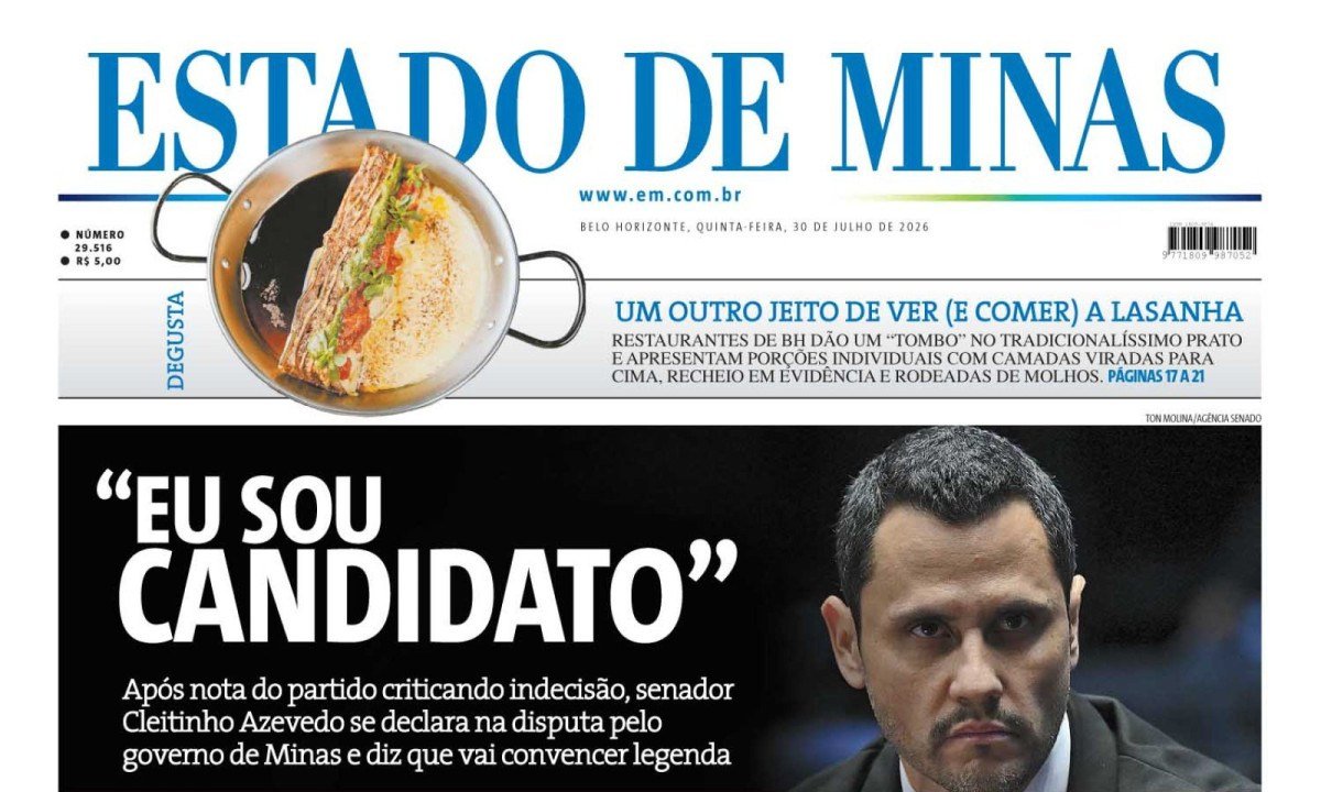 - (crédito: Capa do Estado de Minas)