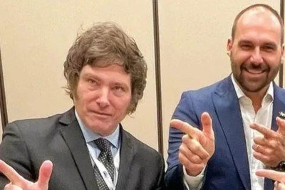 ‘Milei foi muito educado’, diz Eduardo Bolsonaro sobre ataques a Lula -  (crédito: Tupi)