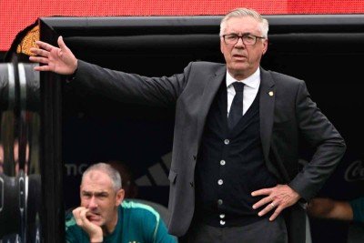 Sob o comando do tÃ©cnico italiano Carlo Ancelotti, o Brasil caiu para a Noruega nas oitavas de fina da Copa do Mundo -  (crédito: Pedro UGARTE / AFP)