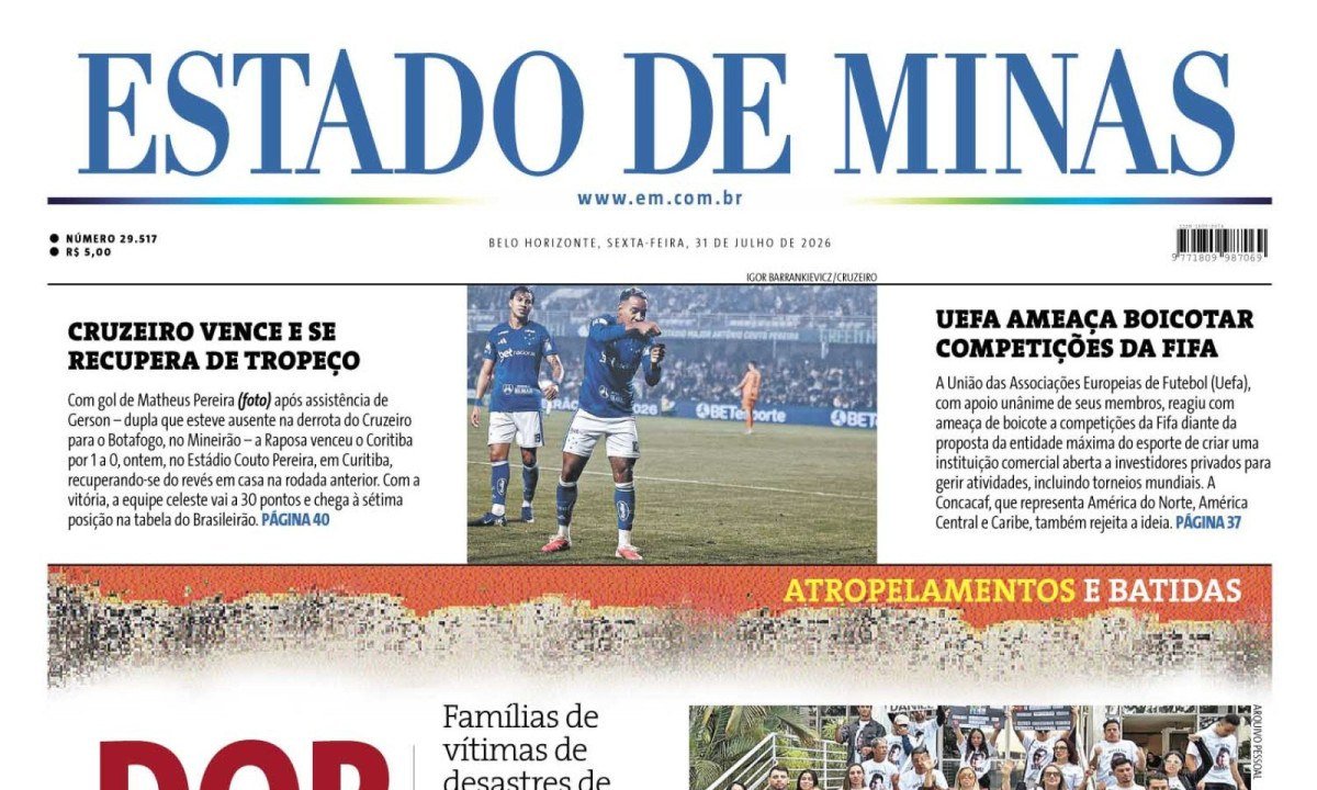 - (crédito: Capa do Estado de Minas)
