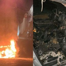 Vídeo: carro pega fogo em ladeira do Centro Histórico de Ouro Preto - Imagens cedidas/CBMMG/Divulgação