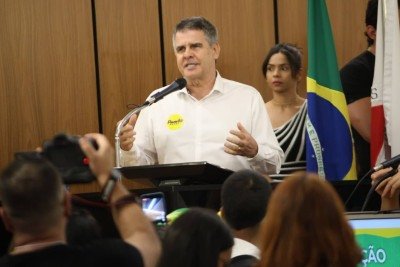 Paulo Brant alfinetou opositores durante convenção do MDB -  (crédito: Marcos Vieira / EM / DA Press)