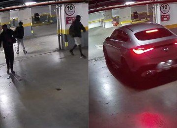 Quadrilha furta carros de luxo em estacionamento de Belo Horizonte na madrugada deste domingo (2/8) -  (crédito: Redes sociais/Reprodução)