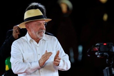 O PT oficializou neste domingo (2/8), em S&atilde;o Paulo, a candidatura do presidente Luiz In&aacute;cio Lula da Silva &agrave; reelei&ccedil;&atilde;o -  (crédito: Miguel Schincariol/AFP)
