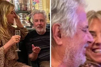 Roberto de Carvalho e Lilibeth Monteiro ap&oacute;s assumirem publicamente o relacionamento em evento -  (crédito: Redes sociais)