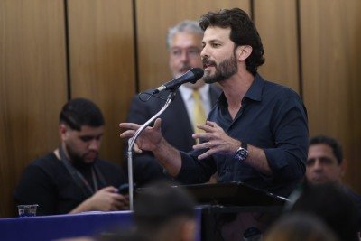 Convenção da União-PP não confirmou candidatura de Marcelo Aro ao governo, mas deu a entender que ele disputará -  (crédito: Marcos Vieira/EM/D.A. Press)