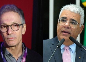 Romeu Zema e Eduardo Girão -  (crédito: Marcos Vieira /EM/DA. Press e Andressa Anholete/Agência Senado)