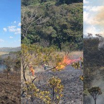 Incêndio na Serra do Gandarela chega ao 2º dia de combate, na Grande BH - CBMMG/ Divulgação 
