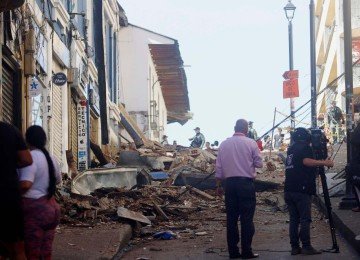 Terremoto de magnitude 7,4 atingiu a Colômbia nesta segunda-feira -  (crédito: AFP)