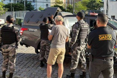 O colombiano Marco AntÃŽnio Heredia Viveros, ex-marido de Maria da Penha, que inspirou lei de proteÃ§Ã£o Ã s mulheres, Ã© preso em Natal (RN) por conceder entrevista, proibida por determinaÃ§Ã£o judicial -  (crédito: DivulgaÃ§Ã£o - 9.ago.26/MP-RN)
