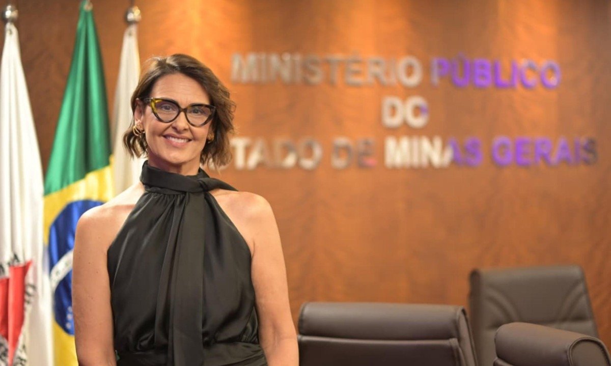 Denise Guerzoni -Promotora coordenadora de combate à violência doméstica e familiar do MPMG apresenta a ferramenta Observatório Lilás - (crédito: Leandro Couri/EM/D.A Press)