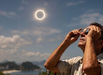 Anel de fogo vai aparecer no céu do Brasil durante o Carnaval de 2027 e o eclipse será visível em todos os estados, mas a cobertura varia de cerca de 90% no Rio de Janeiro a apenas 7,7% no estado que menos verá o fenômeno -  (crédito: Tupi)