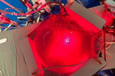 Terapia baseada em luz aplicada em pulmão para transplante; no tratamento de pneumonia, o mesmo tipo de fonte emissora de luz pode ser utilizado -  (crédito: Cristina Kurachi)