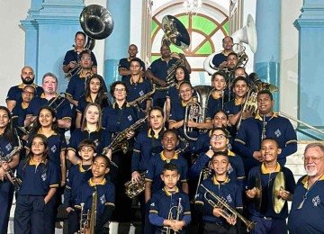 Formada por voluntários, muitos ainda criança, banda participa de todos os momentos da tradicional Festa de Nossa Senhora do Rosário -  (crédito: DIVULGAÇÃO)
