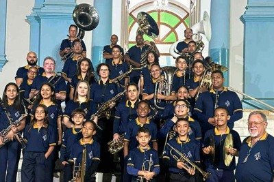Formada por voluntários, muitos ainda criança, banda participa de todos os momentos da tradicional Festa de Nossa Senhora do Rosário -  (crédito: DIVULGAÇÃO)